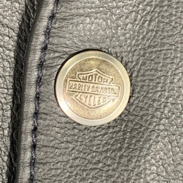 HARLEY-DAVIDSON ハーレーダビッドソン レザーベスト スナップボタン ブラック USA製 Size L 福生店