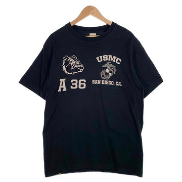 BUZZ RICKSONS バズリクソンズ A36 USMC プリントTシャツ ブラック Size L 福生店