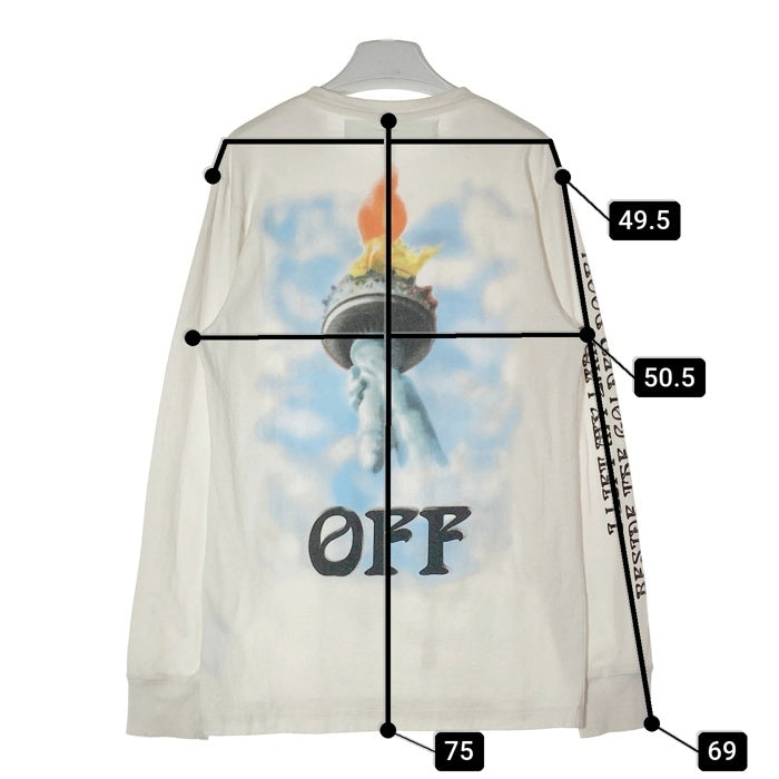 OFF-WHITE オフホワイト OMAB001E18185015 並行品 LIBERTY L/S T-SHIRT リバティ ロングスリーブTシャツ ホワイト sizeM 瑞穂店