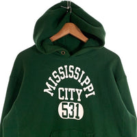 Champion チャンピオン REVERSE WEAVE リバースイーブ MISSISSIPPI CITY 531 青タグ 復刻 プルオーバー フーディー パーカー グリーン C8-Y124 Size L 福生店