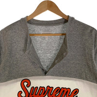 SUPREME シュプリーム 15SS Team Henley Tee チーム ヘンリーネックTシャツ グレー ホワイト Size M 福生店
