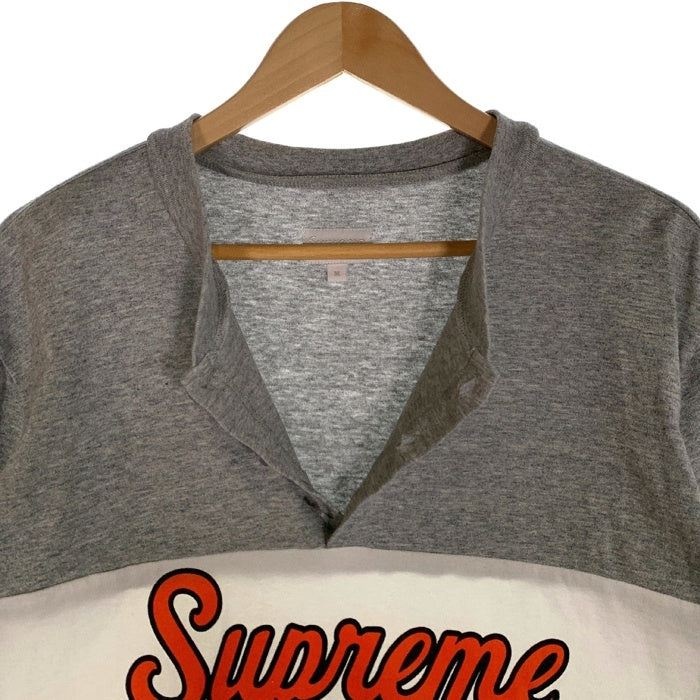 SUPREME シュプリーム 15SS Team Henley Tee チーム ヘンリーネックTシャツ グレー ホワイト Size M 福生店
