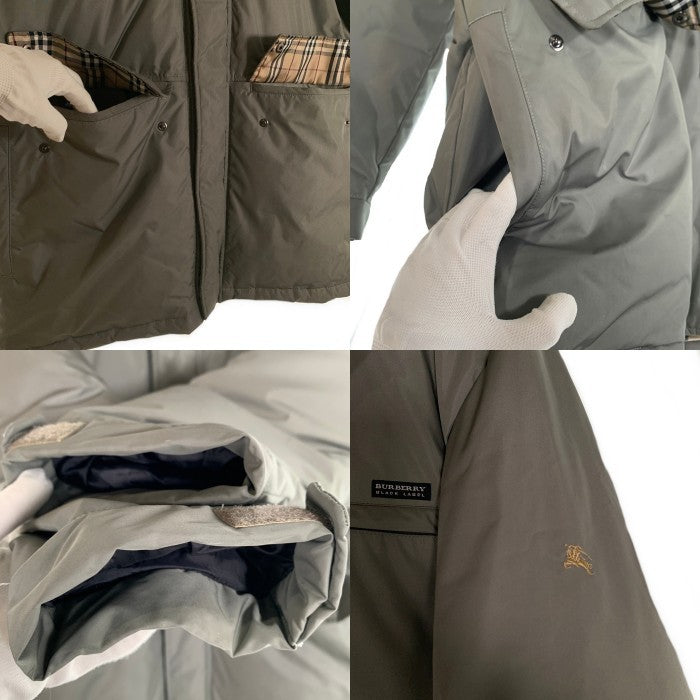 BURBERRY BLACK LABEL バーバリー ブラックレーベル ダウンジャケット ファー グレー BMP03-731-76 Size M 福生店