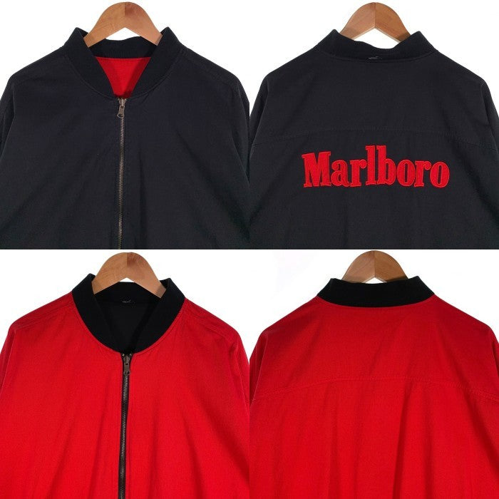 90's Marlboro Reversible Jacket マルボロ リバーシブルジャケット ブラック レッド ロゴワッペン Size XL 福生店