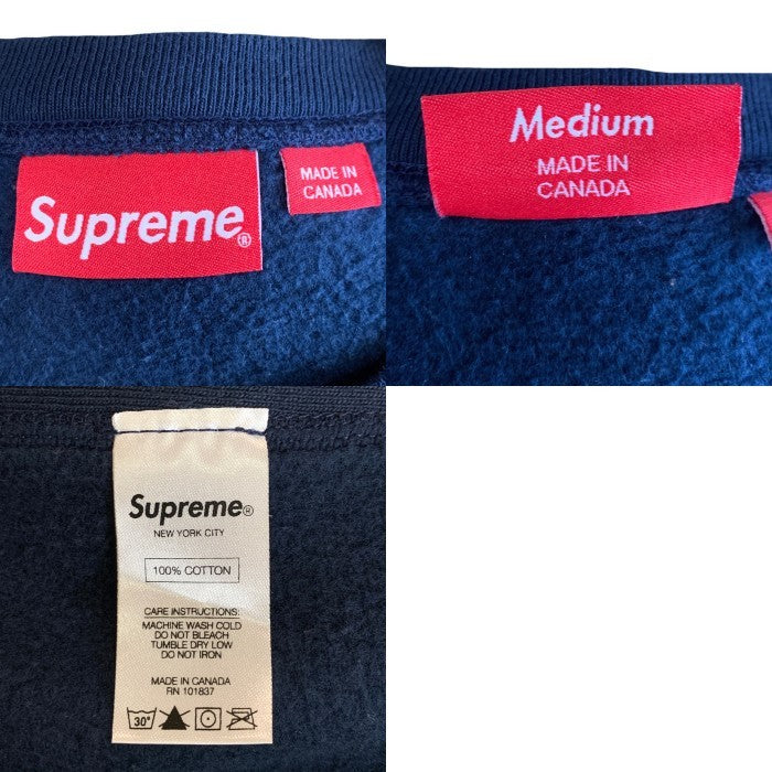 SUPREME シュプリーム 15AW Box Logo Crewneck ボックスロゴ クルーネック スウェットトレーナー ネイビー 赤ボックス Size M 福生店