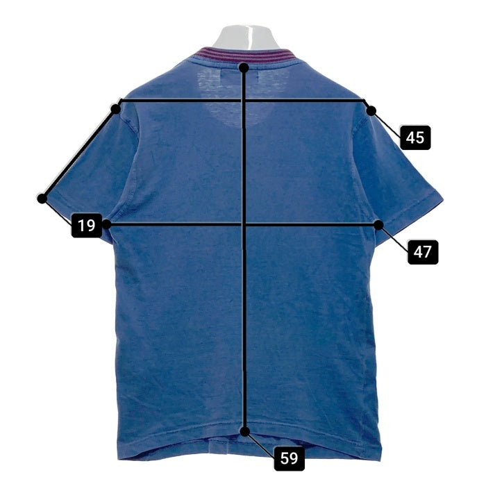 bitch skatebords ビッチ スケートボードズ 90's 首元ストライプ 胸ワンポイント Tシャツ ブルー sizeL 瑞穂店