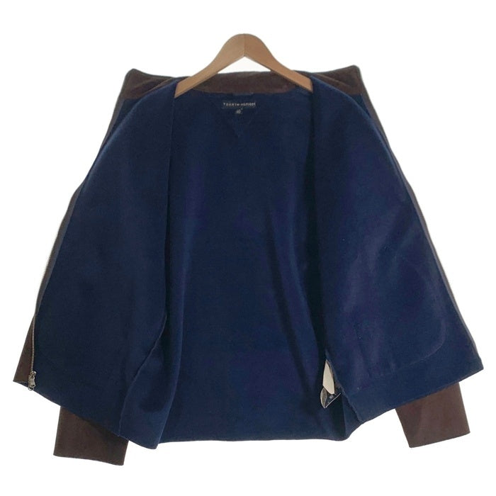 TOMMY HILFIGER トミーヒルフィガー フェイクムートン ジップアップジャケット 内フリース ブラウン Size L 福生店