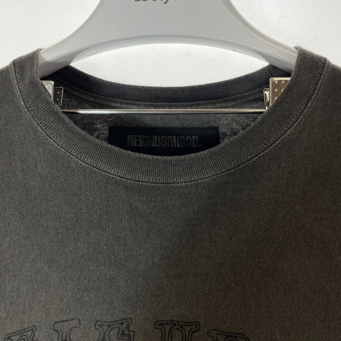 NEIGHBORHOOD ネイバーフッド 241UNNH-CSM02 24SS PIGMENT DYE CREWNECK SS ピグメント染め ロゴプリント Tシャツ グレー sizeXL 瑞穂店