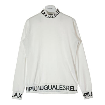 1PIU1UGUALE3 RELAX ウノピゥウノウグァーレトレ リラックス ロゴプリント モックネックロングTシャツ ホワイト sizeS 瑞穂店