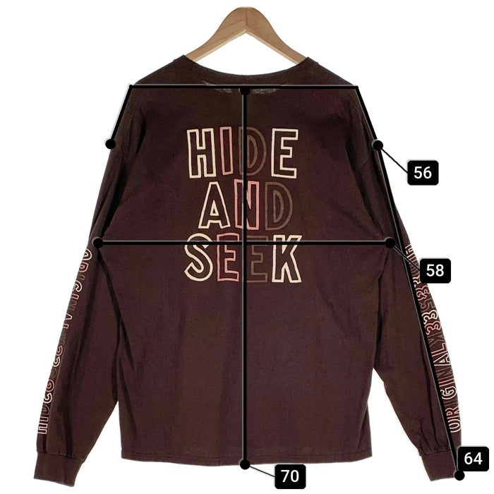 Hide&Seek ハイドアンドシーク Toru Nishiura" Original H&S L/S Tee 西浦 徹 プリント ロングスリーブTシャツ ブラウン Size XL 福生店