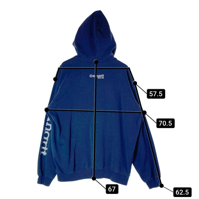 Carhartt カーハート パーカー 袖プリント ネイビー SizeL 瑞穂店