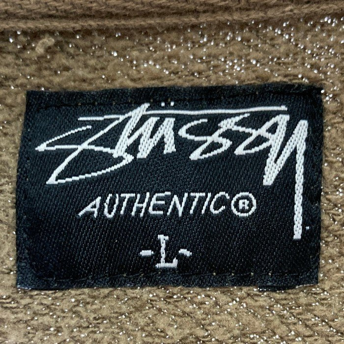STUSSY ステューシー カモフラ チェック 89 Spell Out Big Logo パーカー カーキ sizeL 瑞穂店