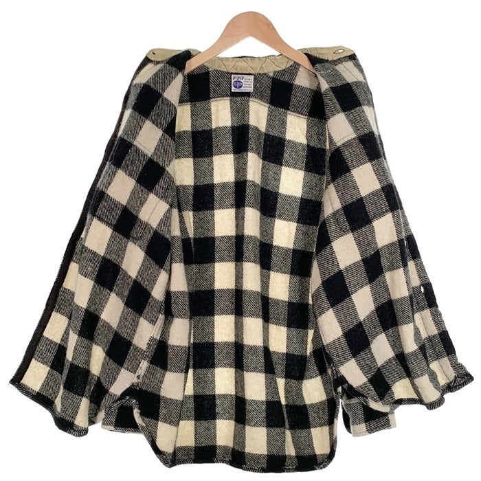 60's SEARS PILGRIM シアーズ ピルグリム バッファローチェック 長袖 ウールシャツ ホワイト ブラック USA製 Size L相当 福生店