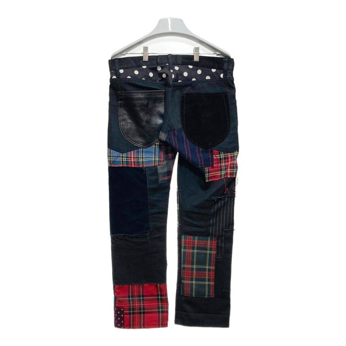 JUNYA WATANABE COMME des GARCONS MAN ジュンヤワタナベ コムデギャルソンマン 14SS スウェードレザーポケット パッチワークブラックデニムパンツ WN-P001 AD2014 Size XS 瑞穂店