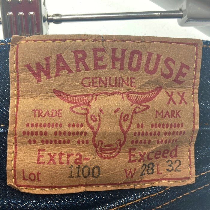 WAREHOUSE ウエアハウス 1100 ボタンフライ デニムパンツ ジーンズ 牛パッチ インディゴ Size 28×32 瑞穂店