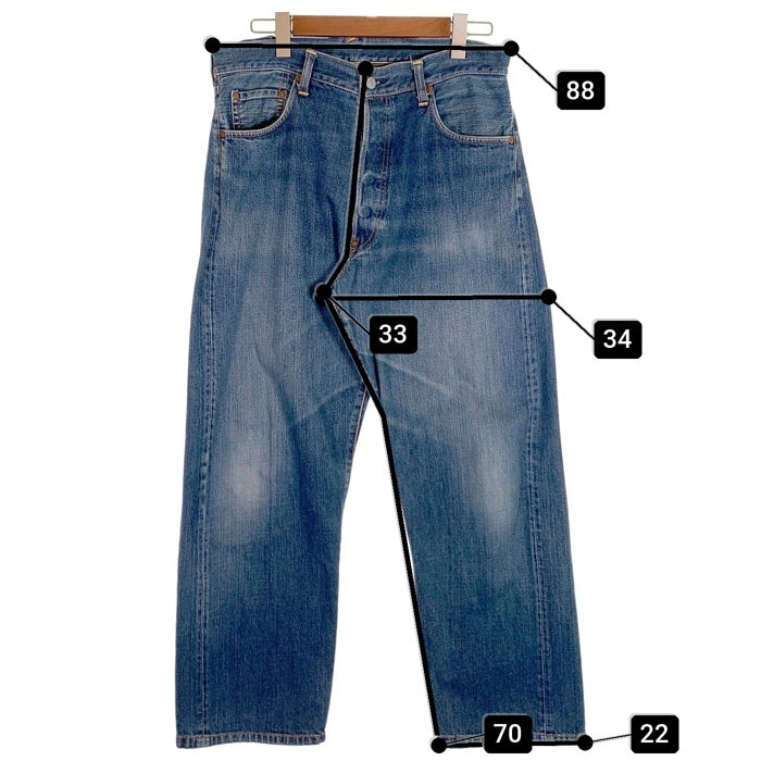 EVISU エヴィス ストレート デニム カモメペイント 隠しリベット インディゴ Lot.2001 Size 35×35 福生店