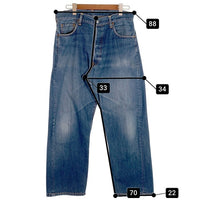 EVISU エヴィス ストレート デニム カモメペイント 隠しリベット インディゴ Lot.2001 Size 35×35 福生店