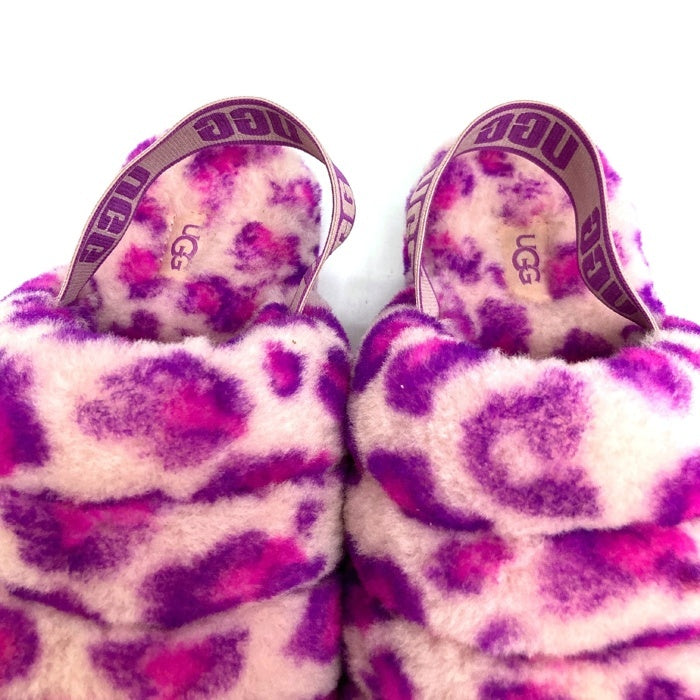 UGG アグ 1117153 Fluff Yeah Slide Leopard フラッフ イヤー スライド レオパード サンダル パープル size24cm 瑞穂店