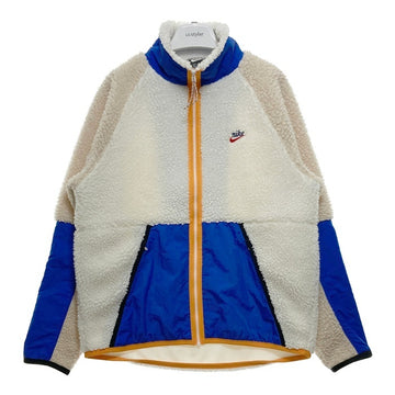 NIKE ナイキ ジップアップ フリースジャケット ホワイト ベージュ ブルー BV3722-133 Size XL 瑞穂店
