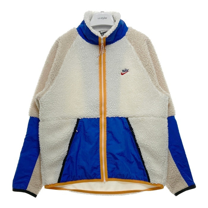 NIKE ナイキ ジップアップ フリースジャケット ホワイト ベージュ ブルー BV3722-133 Size XL 瑞穂店