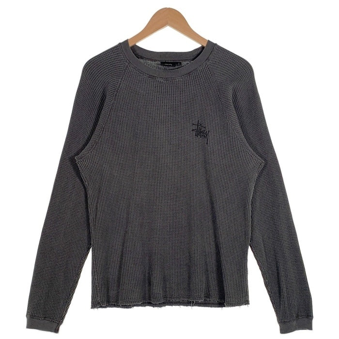 STUSSY ステューシー 24AW Raglan Thermal Basic Stock サーマル ロンT ロングスリーブ 長袖 Tシャツ チャコール Size S 福生店