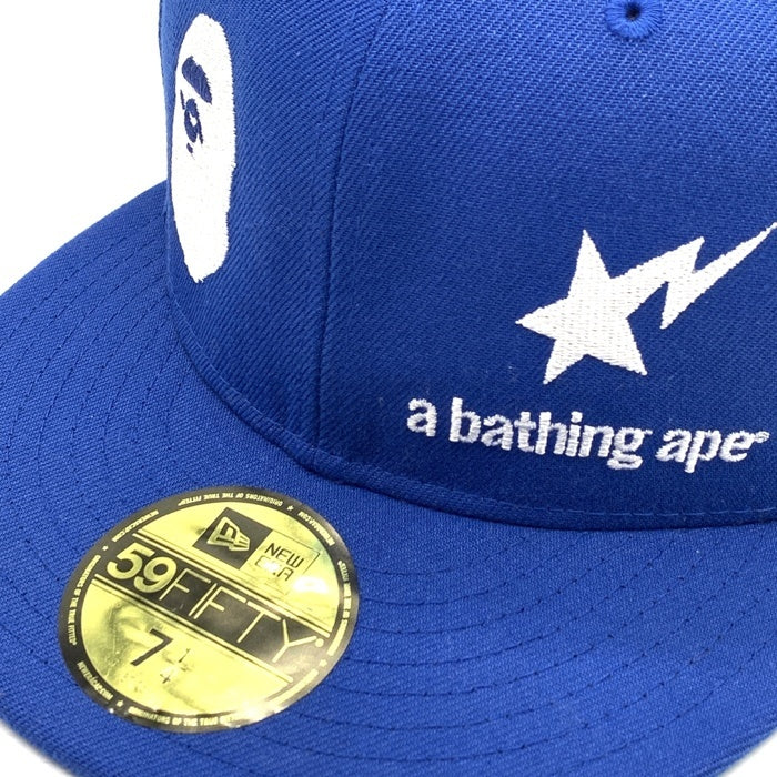 A BATHING APE アベイシングエイプ New Era ニューエラ 59FIFTY ベースボールキャップ ブルー Size 7 1/4 (57.7cm) 福生店