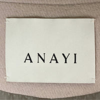 ANAYI アナイ ノーカラー Vネック ウールロングコート グレー size36 瑞穂店