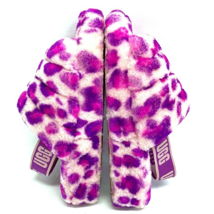 UGG アグ 1117153 Fluff Yeah Slide Leopard フラッフ イヤー スライド レオパード サンダル パープル size24cm 瑞穂店