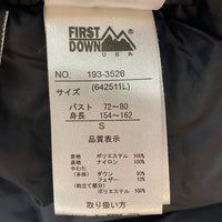 FIRST DOWN ファーストダウン 193-3526 バイカラー ダウンジャケット カーキ sizeS 瑞穂店