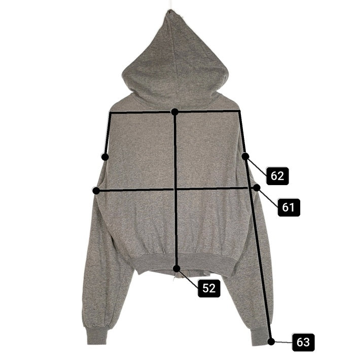 70`s Healthknit ヘルスニット ダブルフェイス ジップアップスウェットパーカー グレー USA製 Size XL(46-48) 福生店