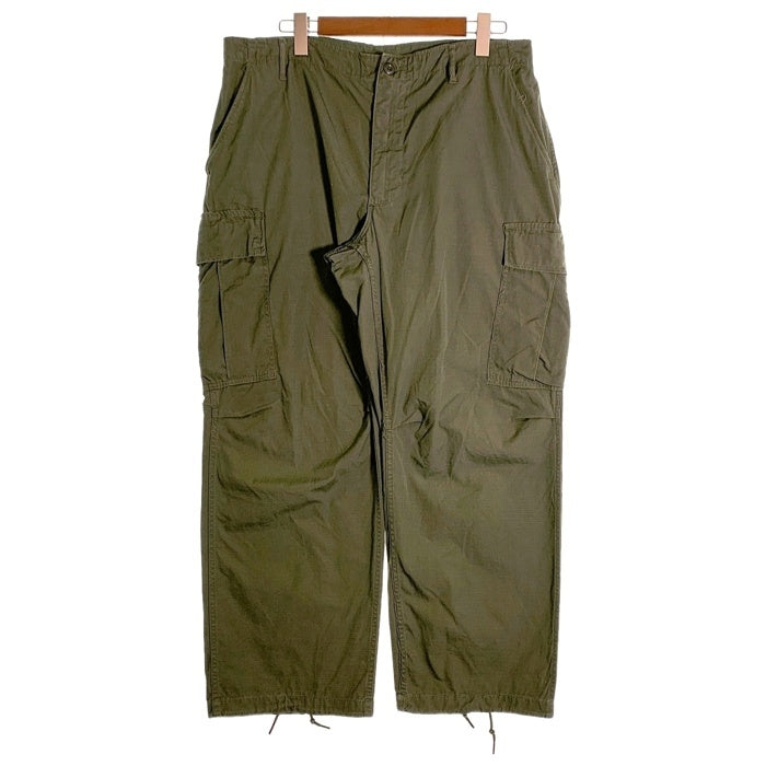 60’s  U.S.ARMY 米軍 ジャングルファティーグ ミリタリーカーゴパンツ リップストップ オリーブ 8405-935-3310 Size L-S 福生店
