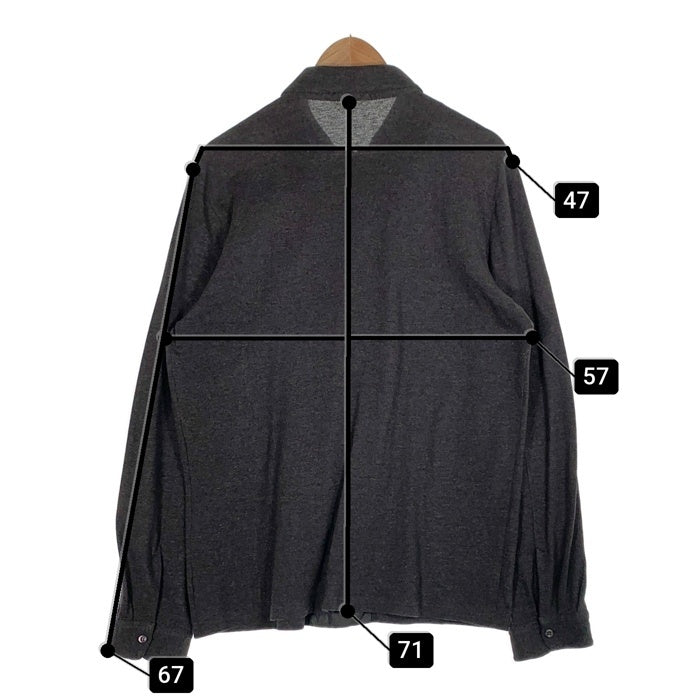 PRADA SPORT プラダスポーツ ラバーパッチ 鹿の子 ボタンシャツ 長袖 チャコールグレー Size L 福生店