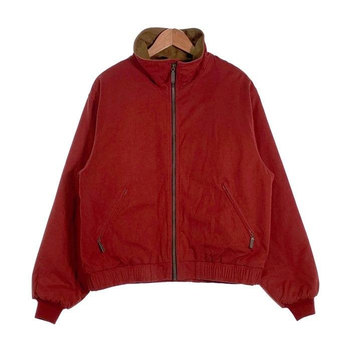 80’s L.L.Bean エルエルビーン スタンドカラー コットンキャンバスジップアップジャケット ウールチェックライナー レッド Size M 福生店
