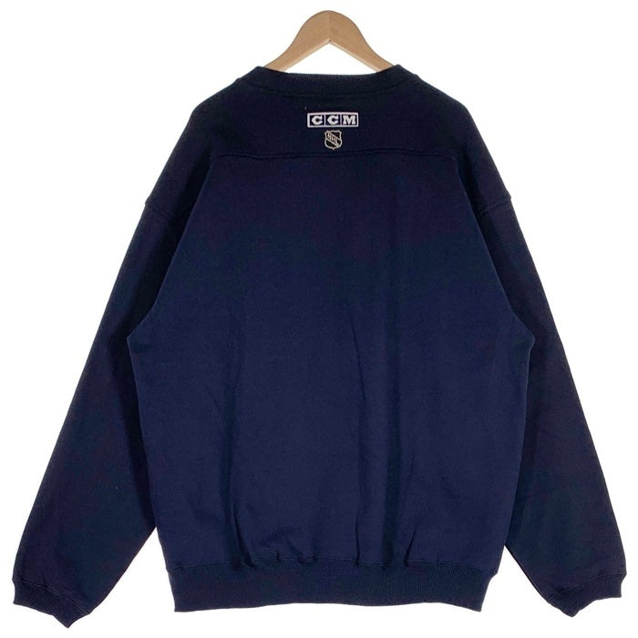 CCM シーシーエム Newyork Rangers ニューヨーク レンジャース NHL クルーネック スウェット ネイビー カナダ製 Size L 福生店