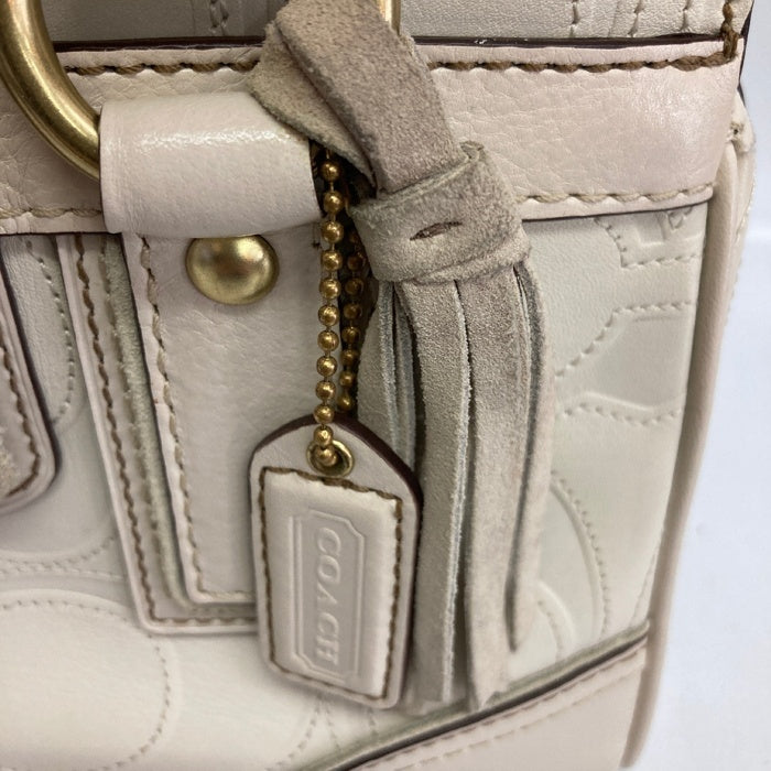 COACH コーチ 11639 ハンドバッグ シグネチャー ターンロック レザー ホワイト 瑞穂店