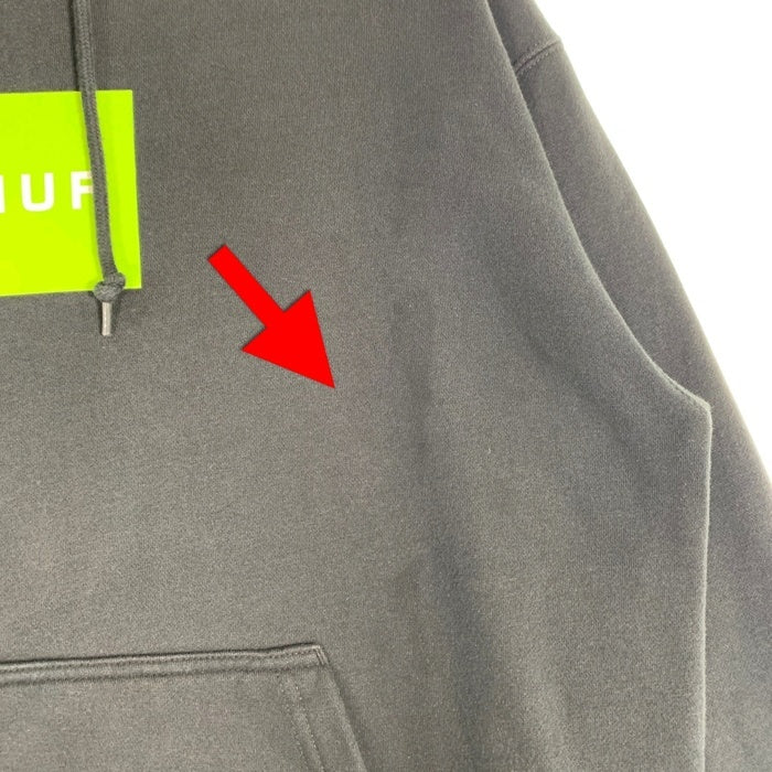 HUF ハフ ESSENTIALS OG LOGO HOODIE エッセンシャルズ ボックスロゴ フーディー パーカー ブラック Size M 福生店