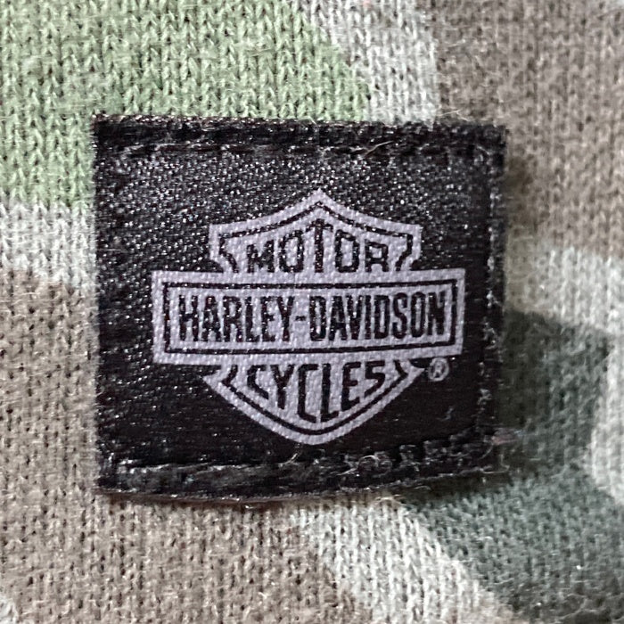 Harley-Davidson ハーレーダビッドソン 迷彩 切替 プルオーバーパーカー カーキ sizeS 瑞穂店