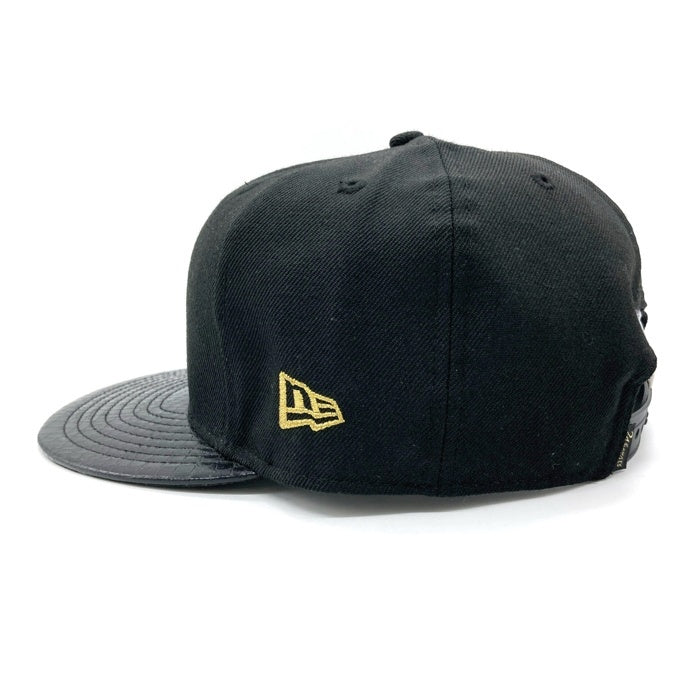 A BATHING APE アベイシングエイプ 24karats トゥエンティーフォーカラッツ New Era ニューエラ サル刺繍 型押し 9FIFTY キャップ ブラックxゴールド sizeF 瑞穂店