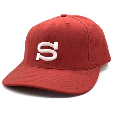 90's STUSSY ステューシー Sport Sロゴ 6パネルキャップ スナップバック ボルドー 白タグ 福生店