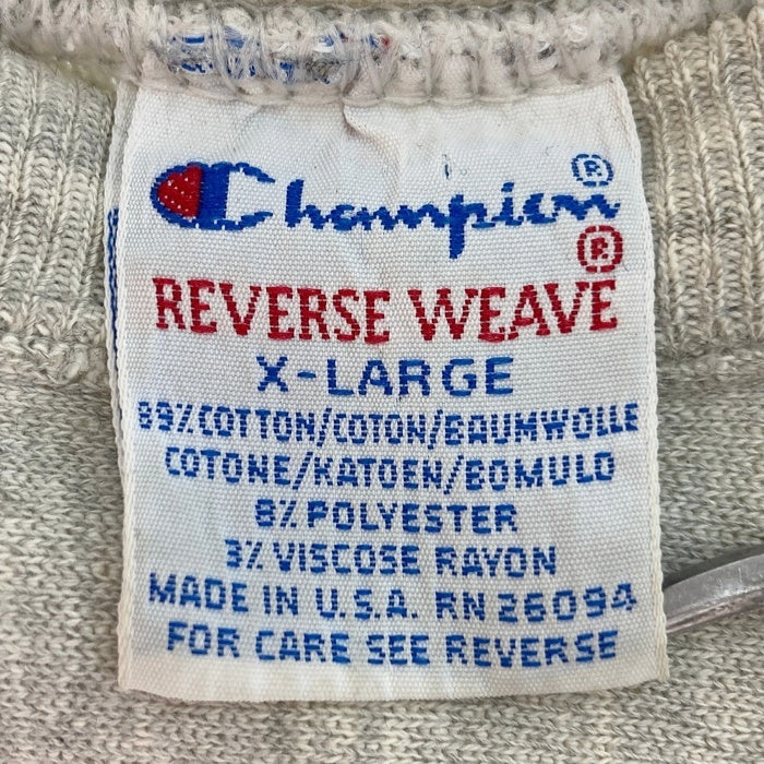 Champion チャンピオン 90's 刺繍タグ USA製 リバースウィーブ NORTHERN ILLINOIS カレッジロゴ 2段 スウェットパーカー グレー sizeXL 瑞穂店