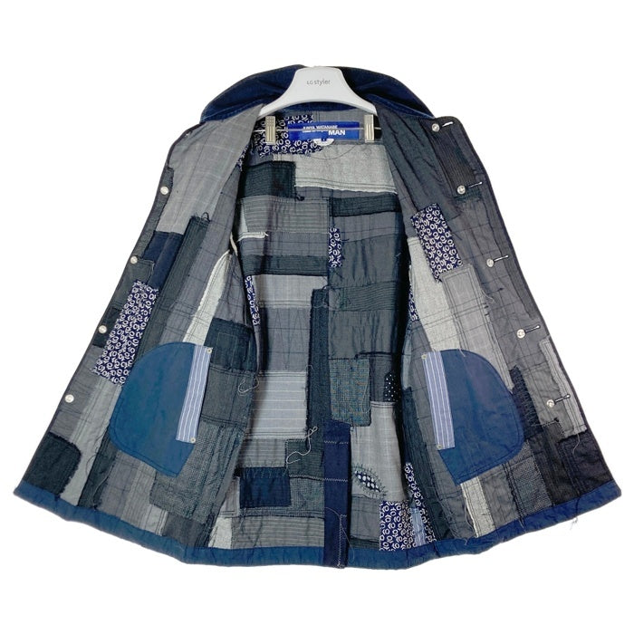 JUNYA WATANABE COMME des GARCONS MAN ジュンヤワタナベ コムデギャルソンマン WO-C002 AD2014 ジャポニズム期 リバーシブル 刺し子 パッチワーク コート インディゴ sizeS 瑞穂店