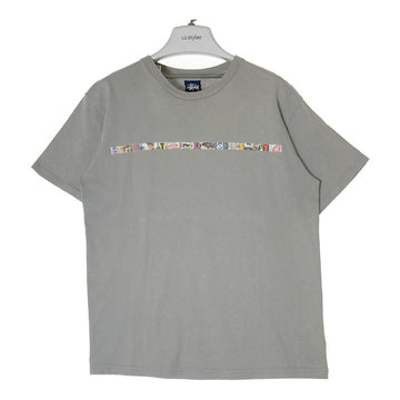 STUSSY ステューシー 紺タグ USA製 コラージュプリント Tシャツ グレー sizeM 瑞穂店