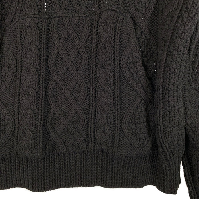 GOOD ENOUGH グッドイナフ コットン ケーブルニットプルオーバーパーカー ブラック Size M 福生店