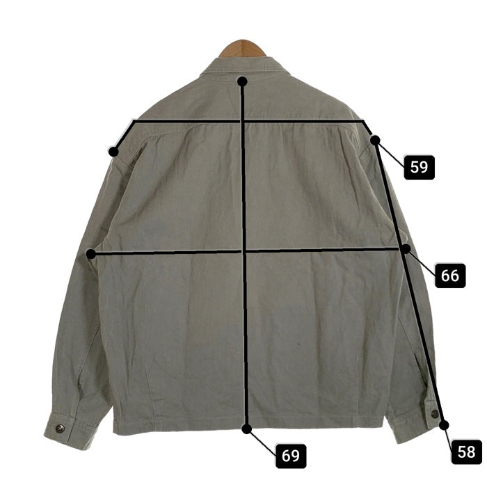 80's STUSSY ステューシー コットンツイル ジップアップジャケット ミントグリーン 刺繡ロゴ 黒タグ Size L 福生店