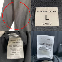 NUMBER (N)INE ナンバーナイン HAND PAINTED BASIC HEM PRINTED POCKET L/S T-SHIRT ハンドペイント ベーシックワンポイント ロゴプリント ポケット 長袖 Tシャツ ロンT チャコール Size L 福生店