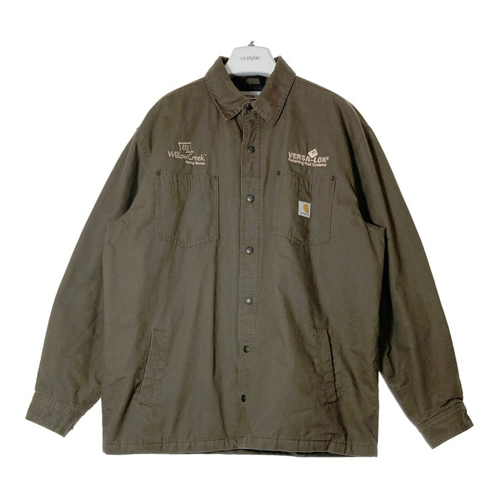 Carhartt カーハート Chatfield jacket 裏キルティング 企業ロゴ シャツジャケット ブラウン sizeL 瑞穂店
