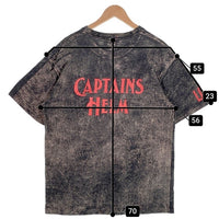 CAPTAINS HELM キャプテンズヘルム ロゴプリント 半袖 Tシャツ ブリーチ加工 ブラック Size L 福生店