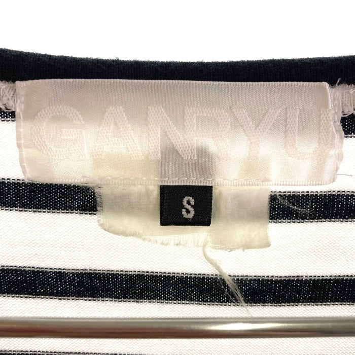 GANRYU COMME des GARCONS ガンリュウ ES-T020 AD2016 パッチワーク ボーダー 長袖Tシャツ ホワイトxブラック sizeS 瑞穂店
