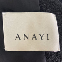 ANAYI アナイ 1ボタン ノーカラージャケット トリアセテートポリ ブラック size36 瑞穂店