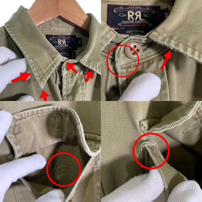 RRL ダブルアールエル ラルフローレン コットン ワークシャツ オリーブ Size M 福生店